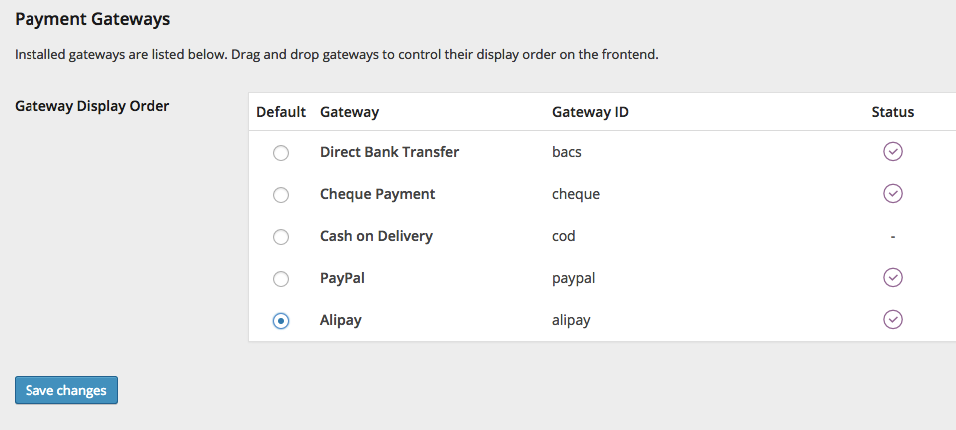 Alipay Gateway for WooCommerce