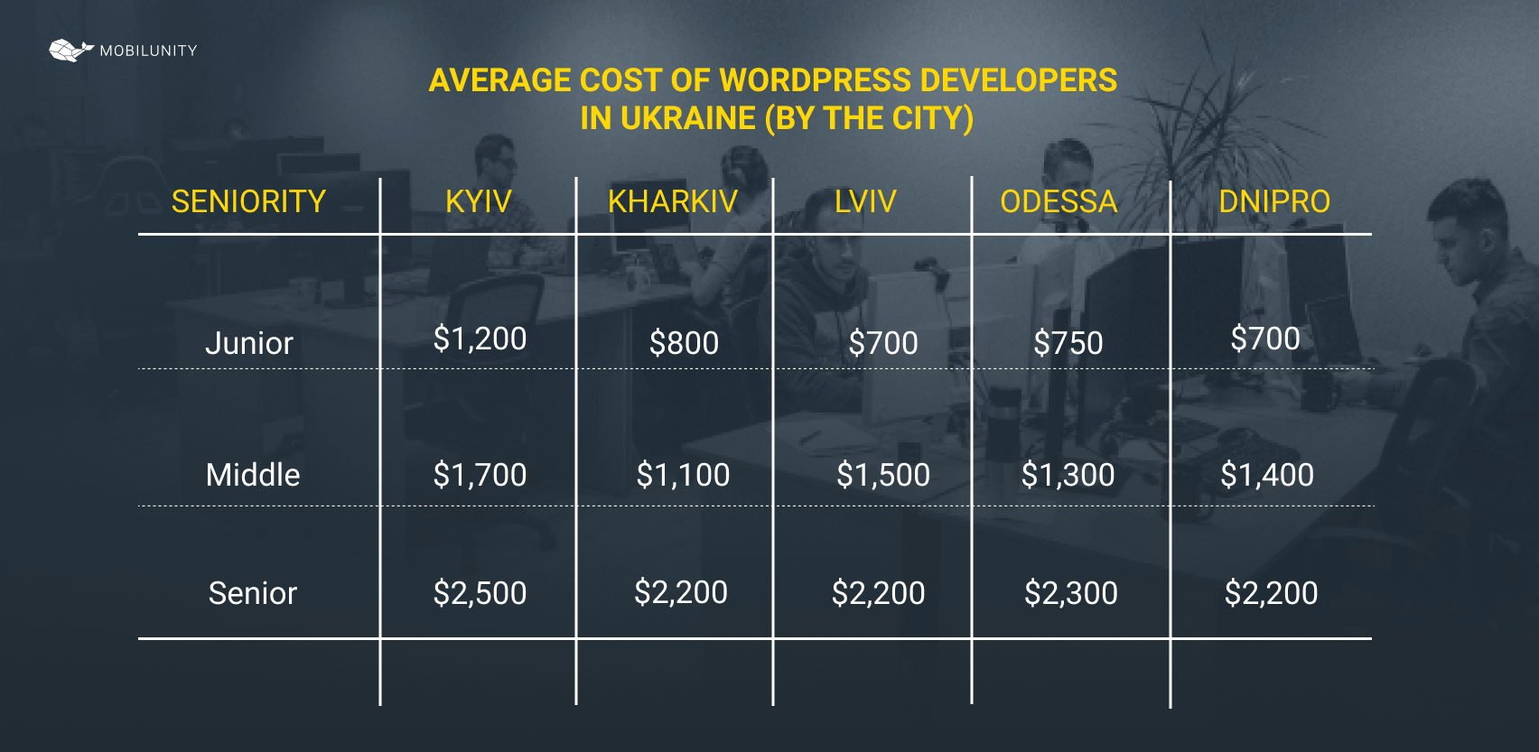 Wordpress developer salary in Ukraine