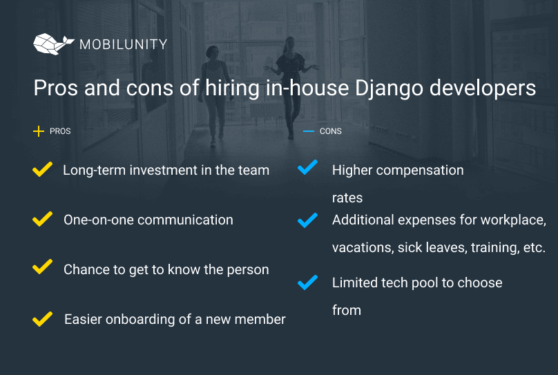 hiring in-house django developer pros and cons