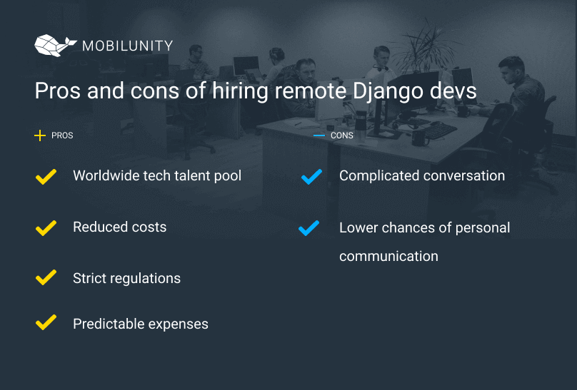 hiring remote django developers pros and cons