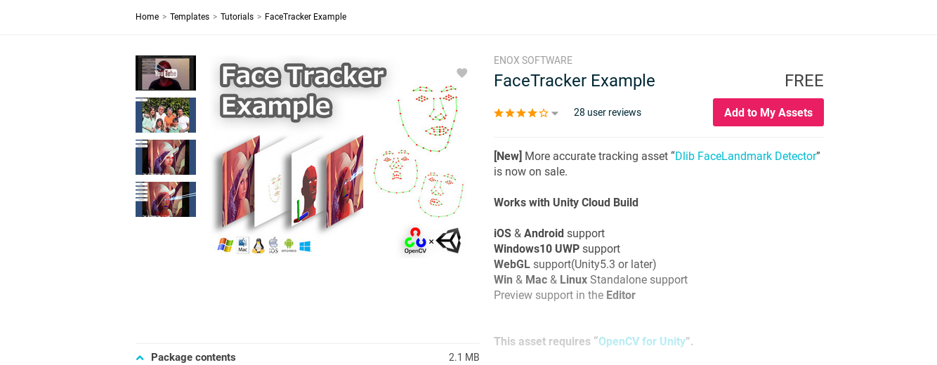 FaceTracker OpenCV and Unity Project FaceTracker OpenCV and Unity Project
