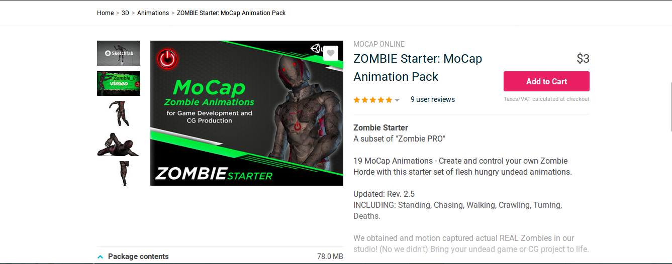Zombie Starter MoCap Animation OpenCV and Unity Projecy Zombie Starter MoCap Animation OpenCV and Unity Projecy