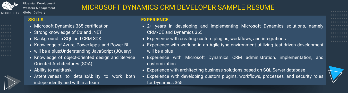 microsoft dynamics crm developer sample resume microsoft dynamics crm developer sample resume
