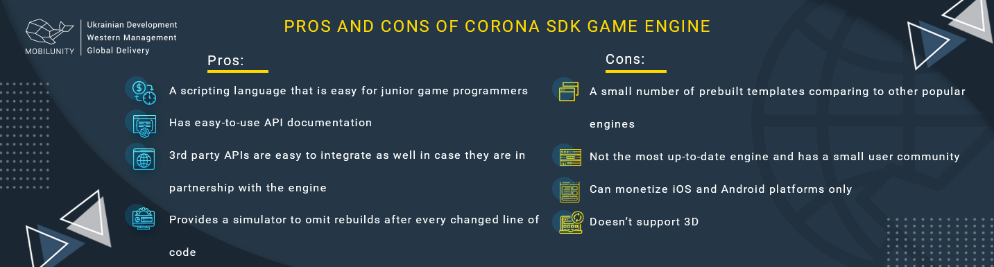 pros and cons of corona sdk game engine