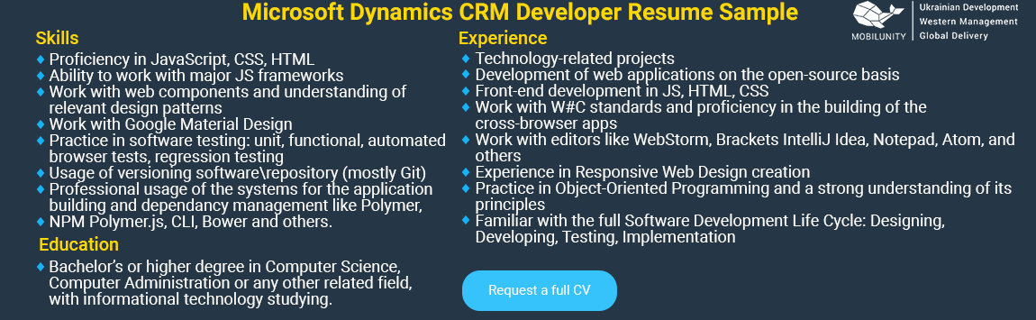 microsoft dynamics crm consultant resume sample
