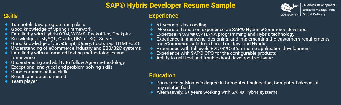 SAP-hybris-developer-resume