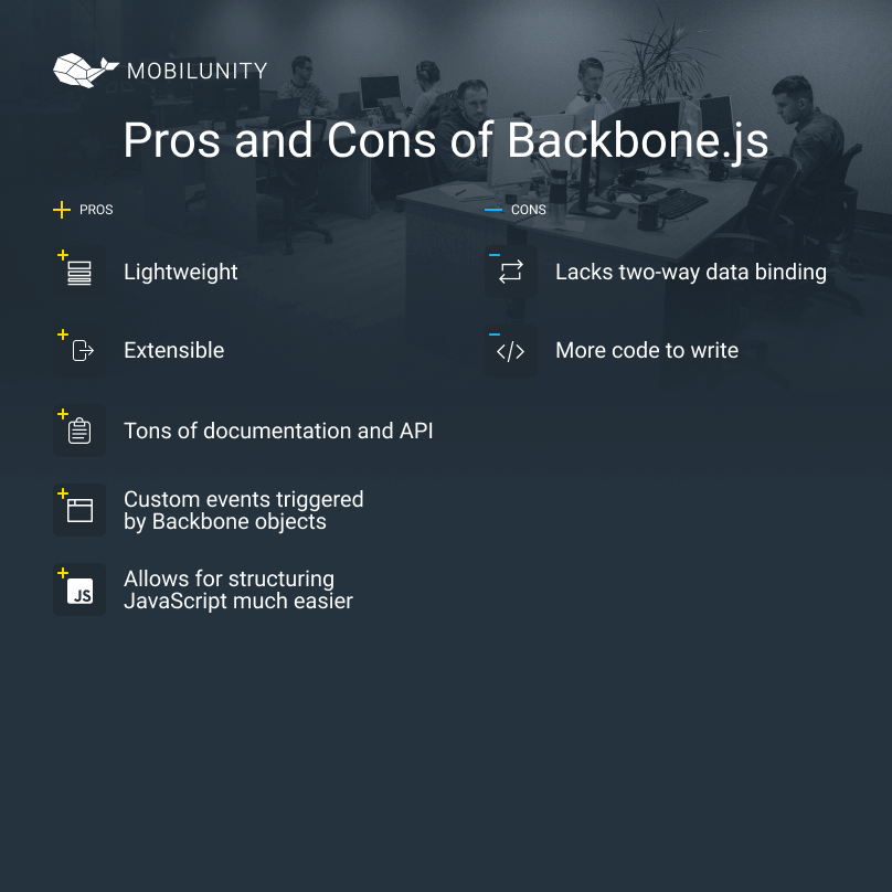 pros and cons of having in your team backbone.js programmer