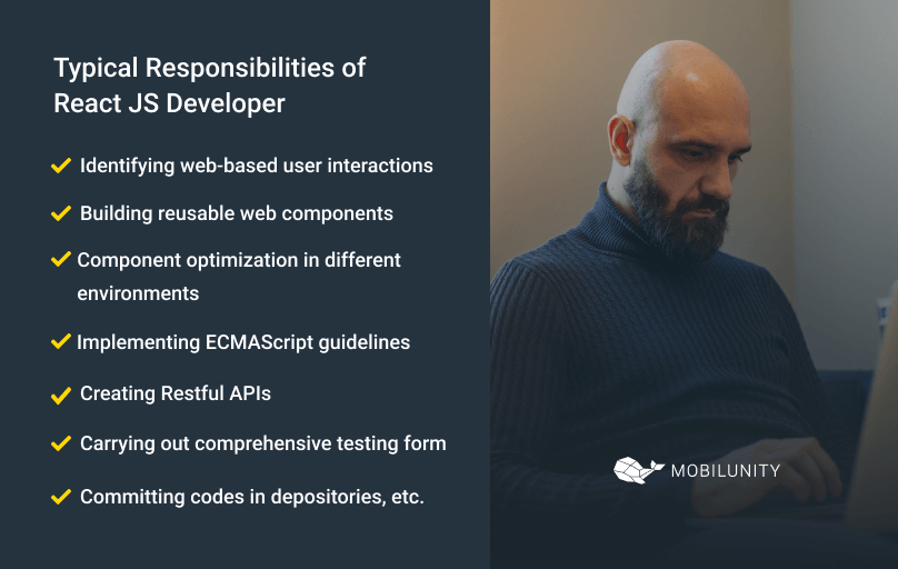 react js engineer typical roles and responsibilities