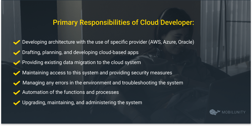 cloud developer responsibilities
