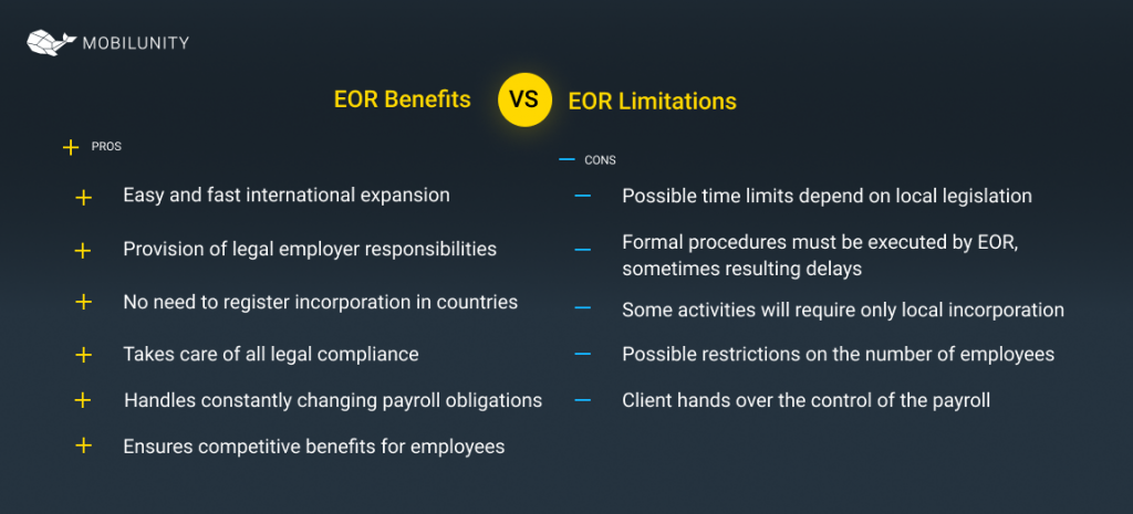 EOR Benefits and Limitations