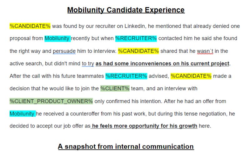 The Role of Mobilunity's Recruitment Team in Candidates Experience