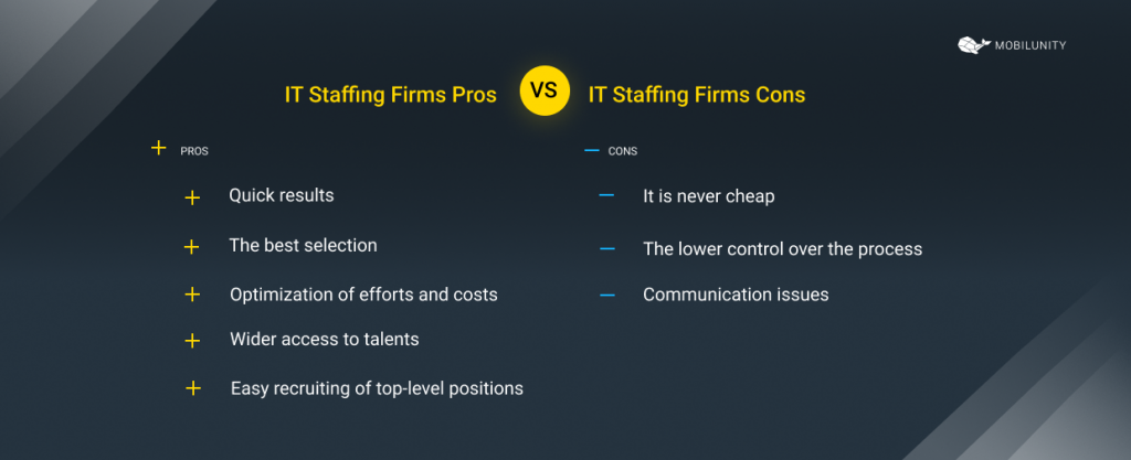 IT staffing agency pros and cons