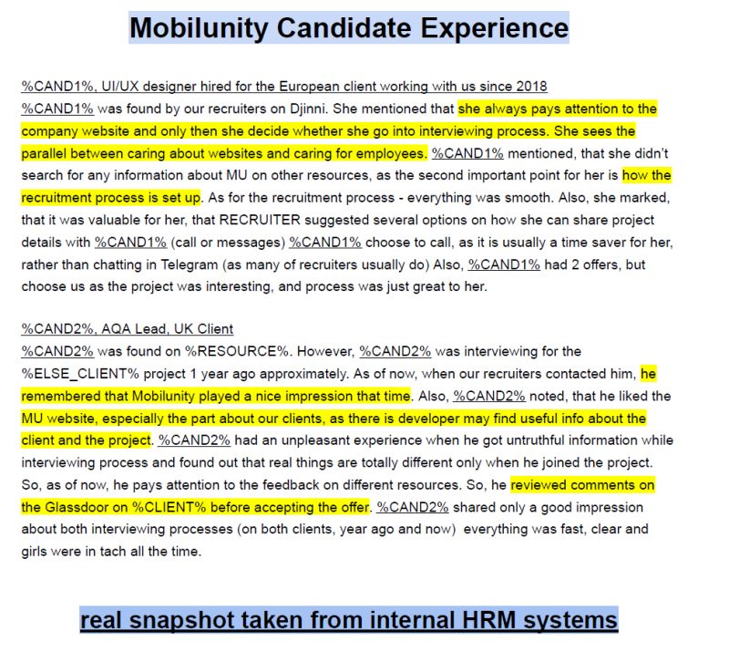 One More Small Reflection of Mobilunity Candidate Experience