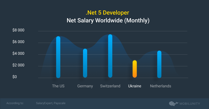 .net 5 developer for hire salary