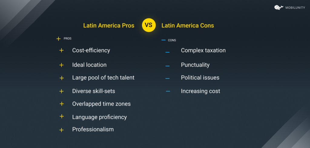 pros & сons of software development in latin america