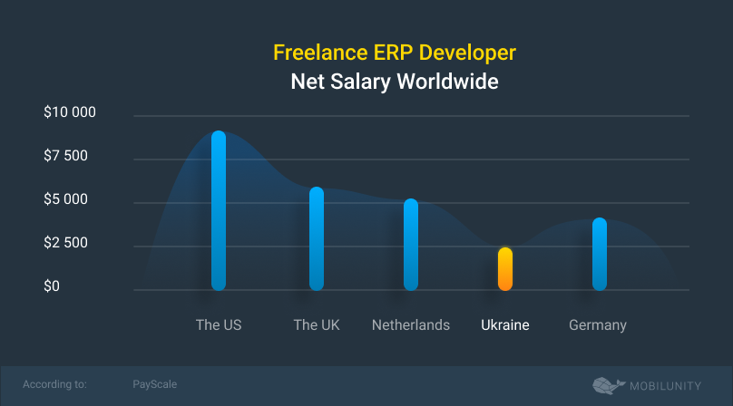freelance ERP developer salary