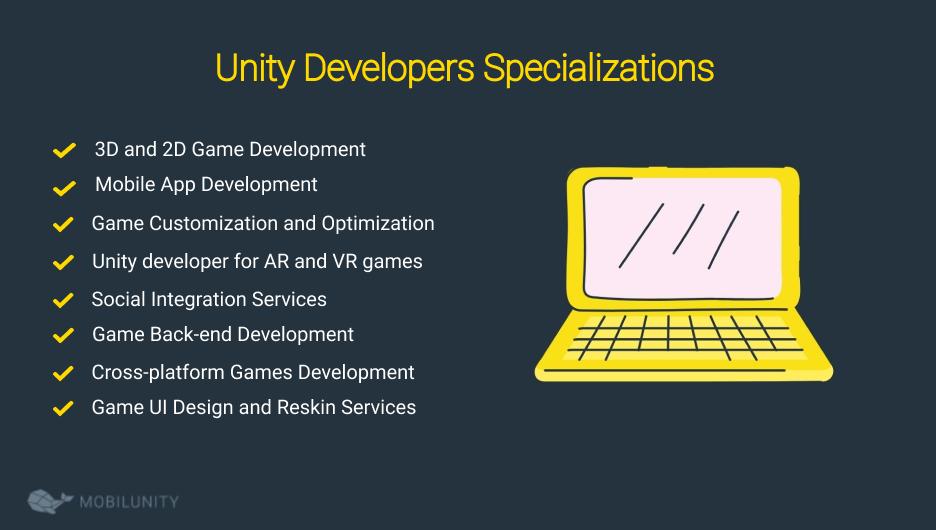unity freelance developer specializations