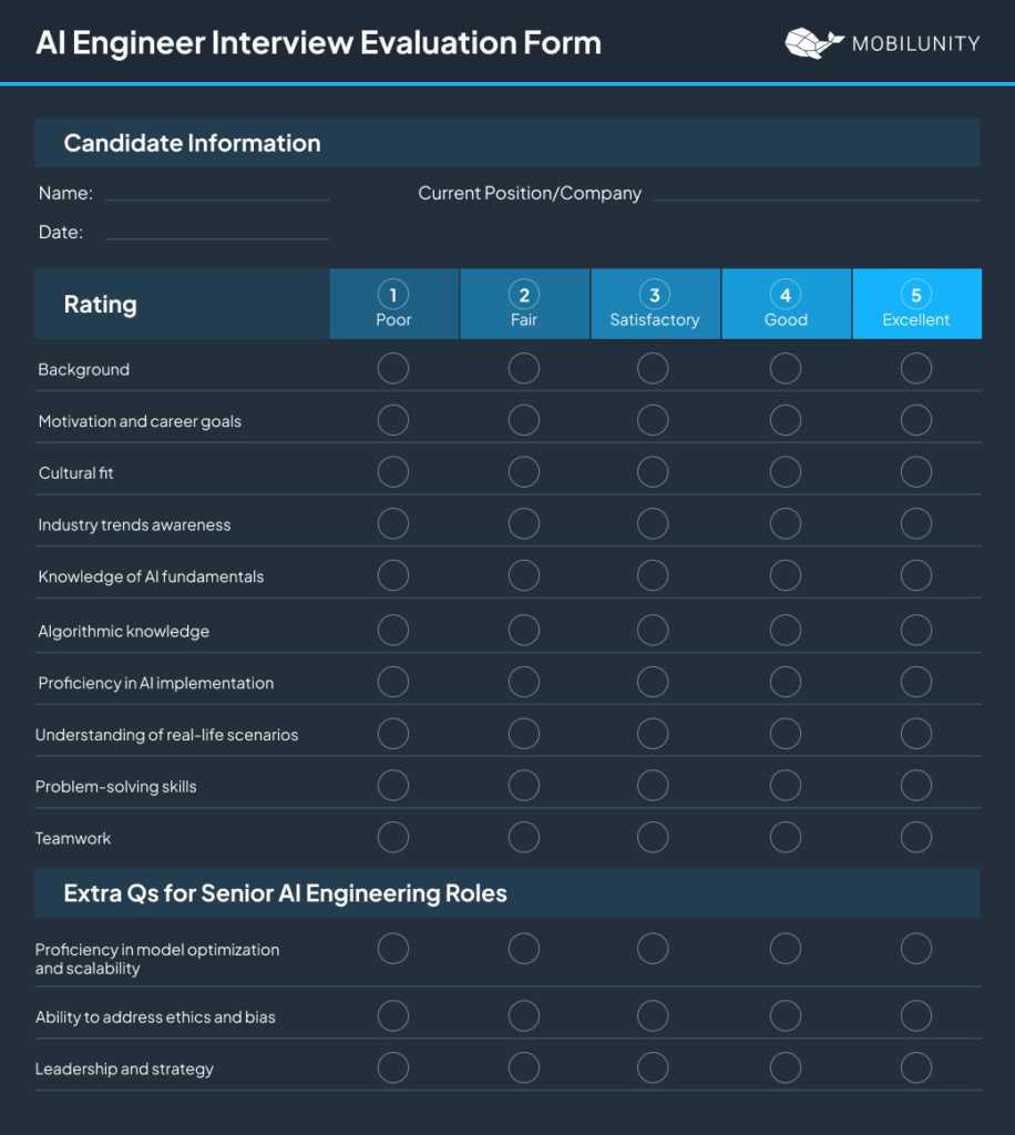 AI Engineer Interview Evaluation Form