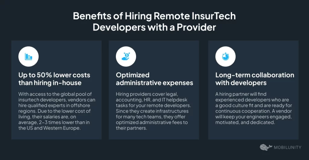 Benefits of Hiring Remote InsurTech Developers with a Provider