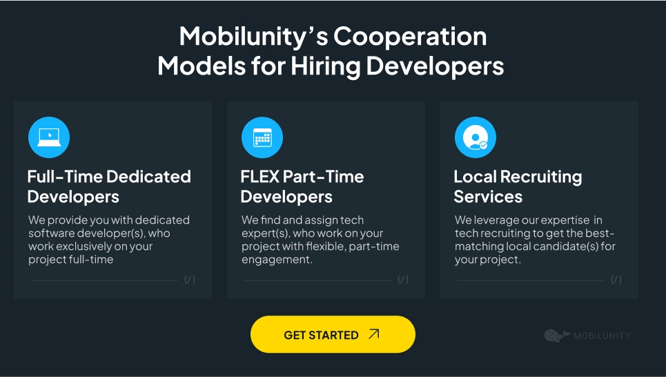 Flexible Cooperation Models for Hiring Developers with Mobilunity