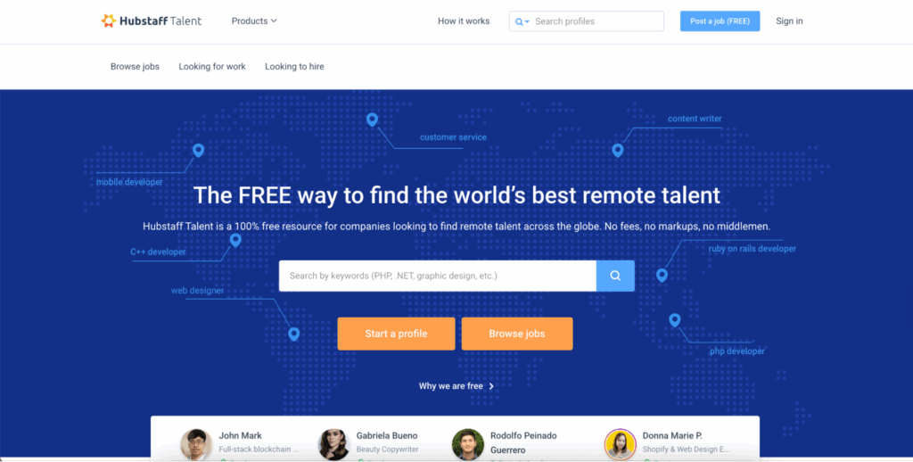 Hubstaff Talent platform for finding remote freelancers and agencies