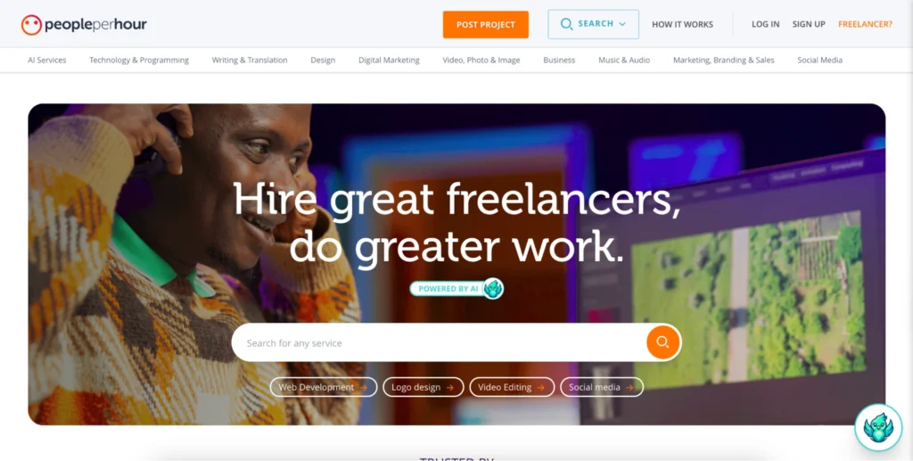 PeoplePerHour freelance platform for hiring professionals by the hour or project