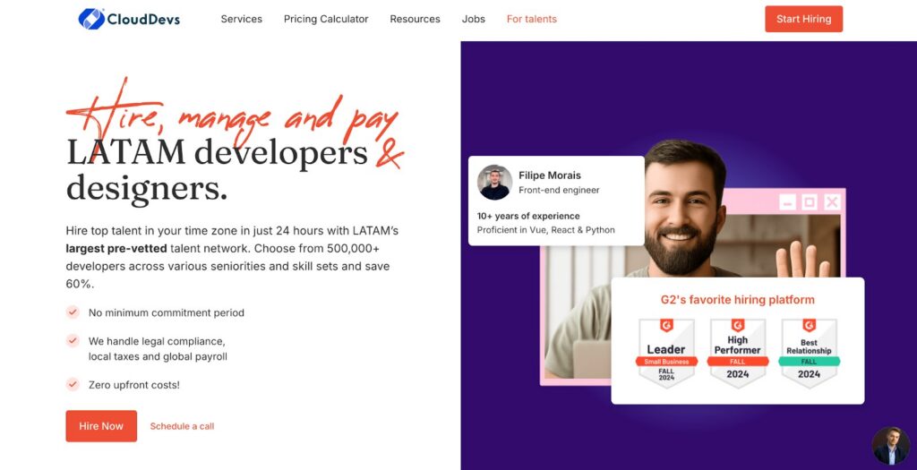 CloudDevs website CloudDevs website