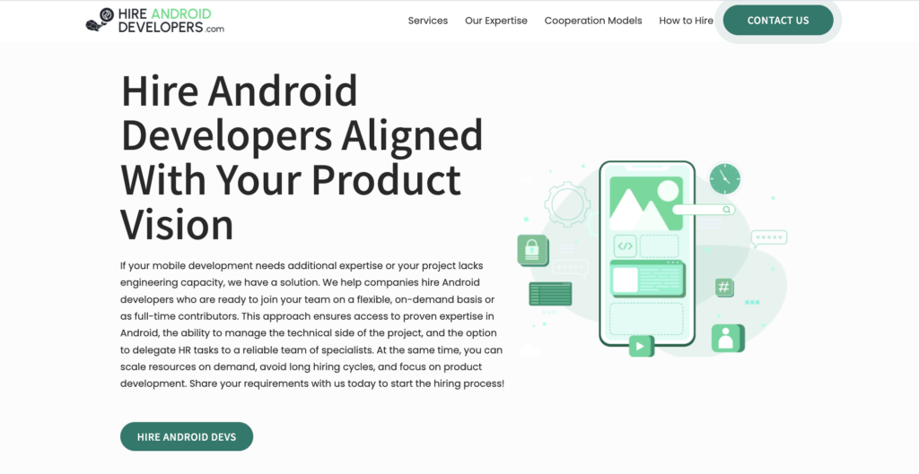 Hire Android Developers Website