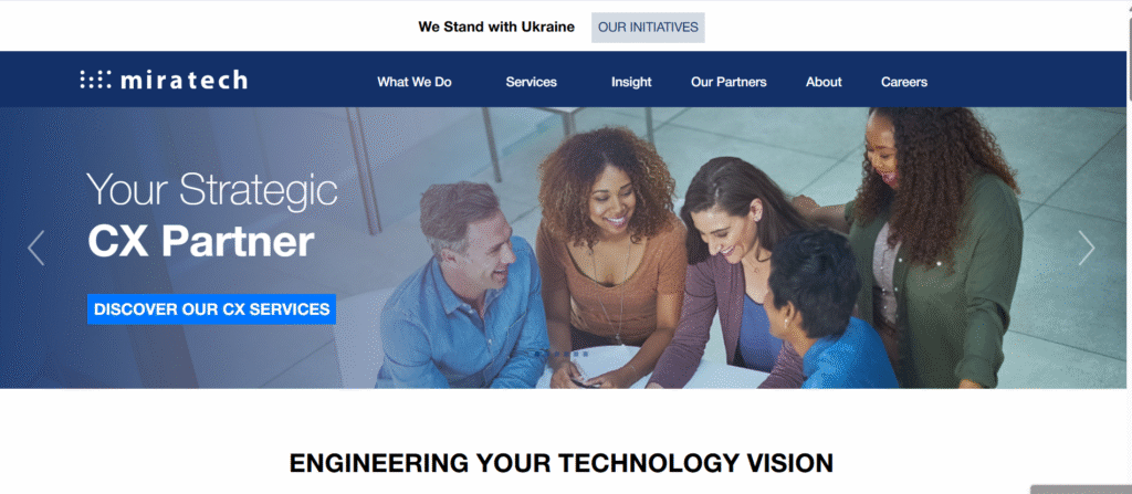 Miratech website Miratech website