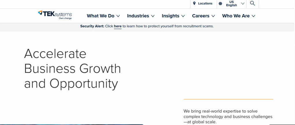 TEKsystems website TEKsystems website