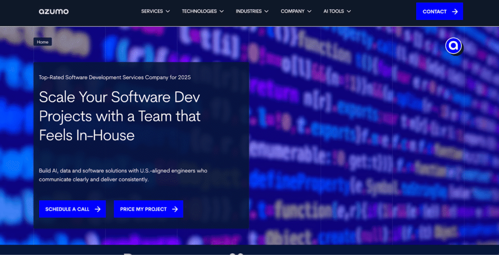 Azumo website Azumo website