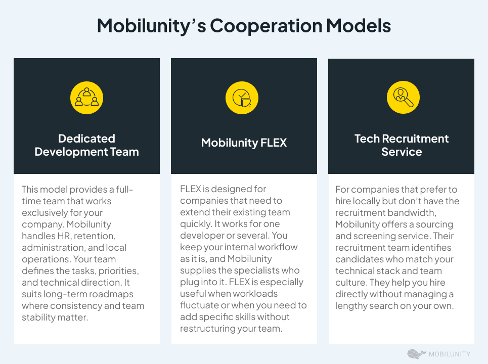 Top IT Staff Augmentation Companies Mobilunity’s Cooperation Models Top IT Staff Augmentation Companies Mobilunity’s Cooperation Models